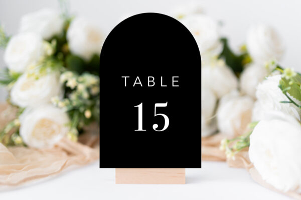 Black Arch Table Numbers | Set of 40 | 4x6